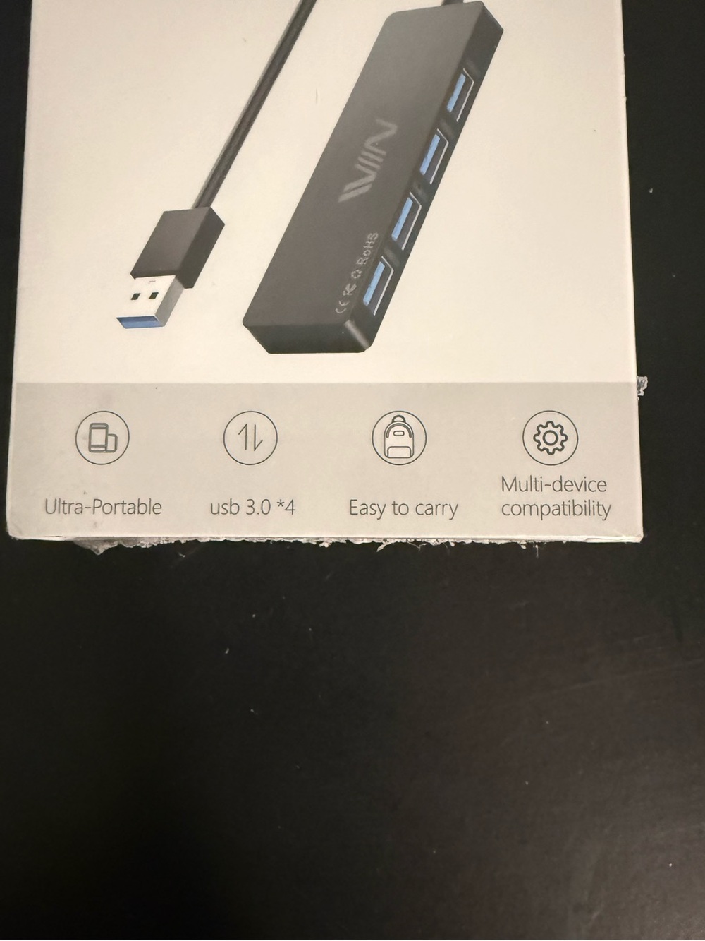 4-in-1 USB 3.0 Hub in Black - Picture 2 of 4